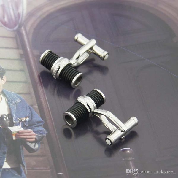 

stainless steel screw shape cufflinks white/blacke agate stone cufflink for men no have box, Silver