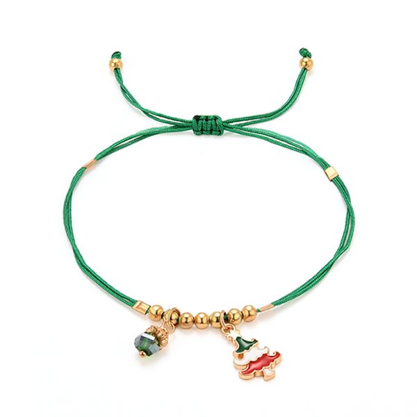 

эмаль ёлочные браслеты подвеска для женщин девушки 100% ручной работы плетеный зеленый rope медный бисер браслет pulseras, Golden;silver