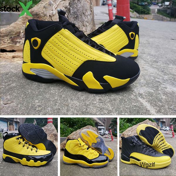

jumpman 9s yellow basketball shoes male outdoor 11s bumblebee basket sneaker 12s 14s classic chassures, Black