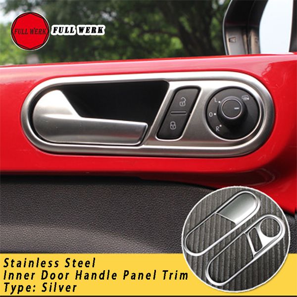 

1 pair ss car inner door handle panel trim decoration cover sticker frame protector for beetle 12-19 interior moulding accessori