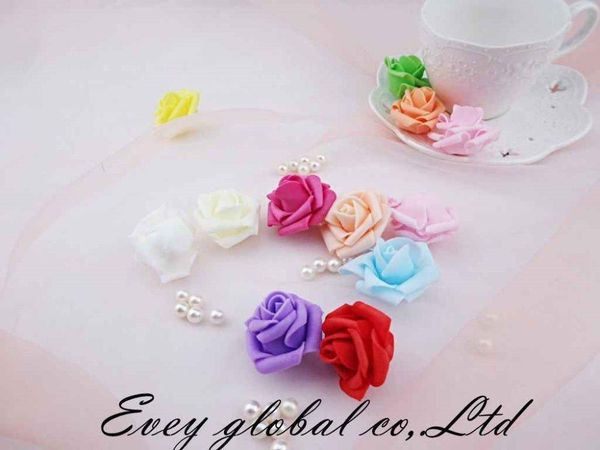 

wholesale- real touch mini eva foam artificial flowers rose heads wedding home decoration handmade artificial flores 12 colors