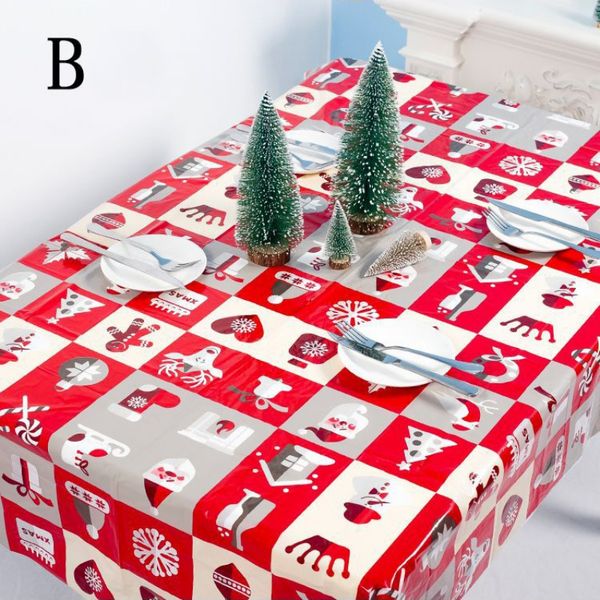 

christmas printed decorative tablecloth waterproof oilproof pvc disposable table cover dining party decorations