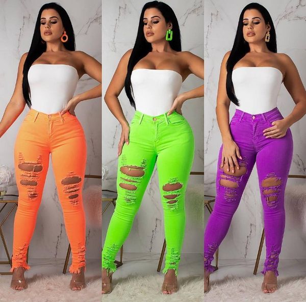 

women new summer cut out hole high waist button up pencil jeans active wear fashion denim long pants trousers, Blue