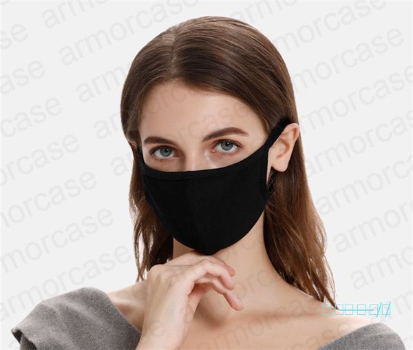 

dhl face mask spring summer 2 layers modal cotton mask ultraviolet-proof breathable washable anti-dust mouth-muffle with single pack d42008, Black;white