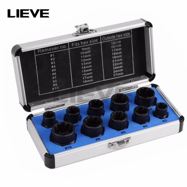 

bolts and water pipe extractor set high-grade ten-piece broken nut bolt extractor socket hex nut removal tool