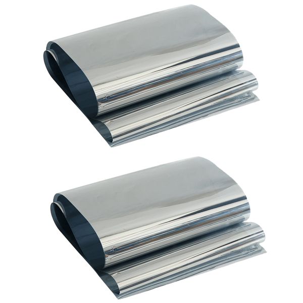 

2 pcs mirror window film privacy control window solar film silver grey