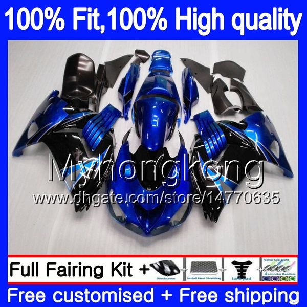 KAWASAKI ZX 14R ZZR1400 2006 2007 2008 2009 2010 2011 223MY.124 ZZR1400 ZX14R ZX14R 06 07 08 09 10 11 Kalafatlama Mavi siyah İçin Enjeksiyon