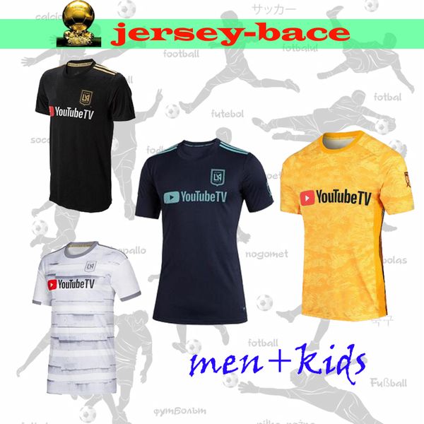 

new 19 20 lafc soccer jersey vela home away goalkeeper zelaya rossi blessing feilhaber kids men football shirt, Black;yellow