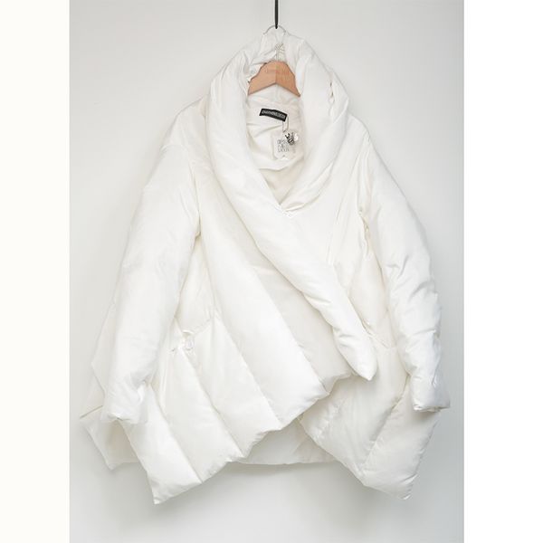 

2019 all-star same cloak style womens 90% white down jacket loose design and plus size outwear warm parkas soft collar, Black