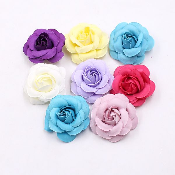 

10pcs 5cm silk rose artificial flower bud wedding decoration diy wreath headdress accessories clip art flower