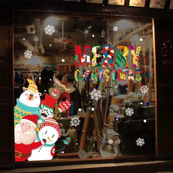 

christmas vinyl window wall stickers decal snowman removable home room decor