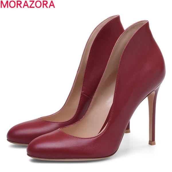 

morazora 2020 big size 35-45 extreme high heels shoes summer ladies dress shoes solid color women pumps, Black
