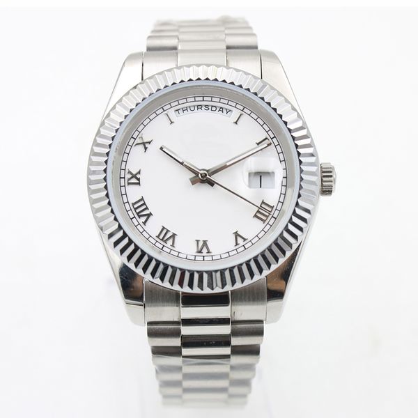 

2019 18 colors luxury watch automatic daydate men automatic self-wind 40mm 18k watches stainless steel wristwatch no battery 2813, Slivery;brown