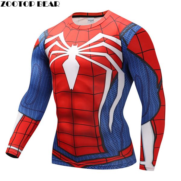 

t shirts men compression t-shirts fitness spider man t-shirts bodybuilding crossfit rashguard brand, White;black