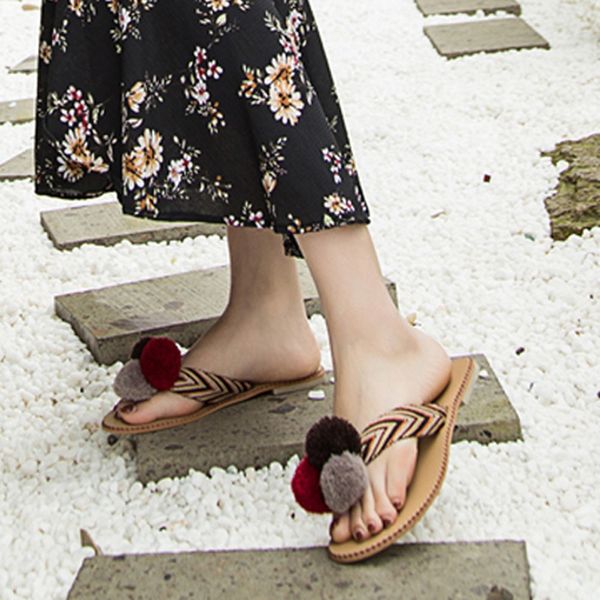 

eillysevens fashion indoor slippers women non-slip thong slippers casual sandals beach shoes home women#g25, Black