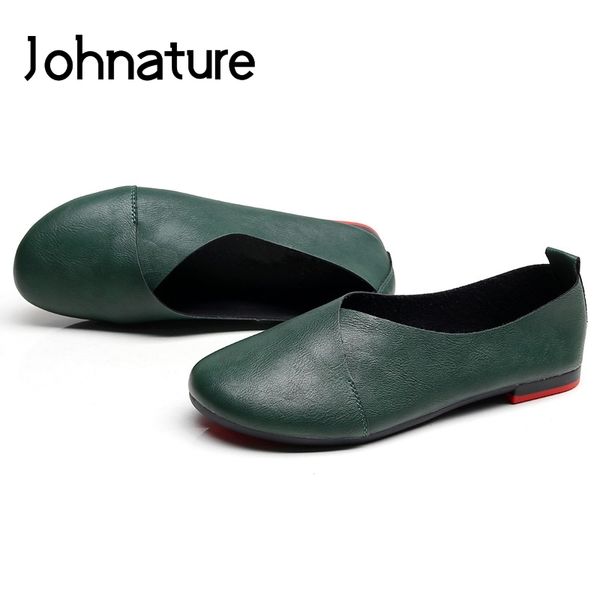 

johnature 2019 new spring/autumn handmade retro round toe casual shallow slip-on comfortable solid women shoes pumps, Black