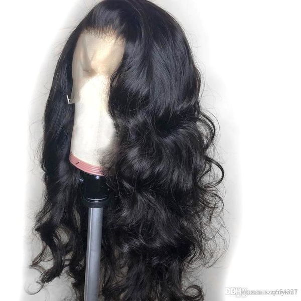 

curly wig peruvian lace front human hair wigs with baby hair water wave lace front wig remy hair pre plucked bleached knots, Black