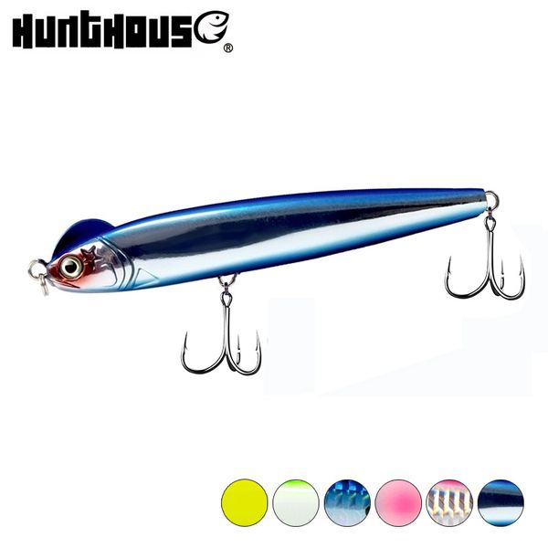 

hunthouse slow sinking pencil fishing lure blue stickbait depth 0.2-0.8m s-shaped 130mm 26g seawater seabass hard bait lures