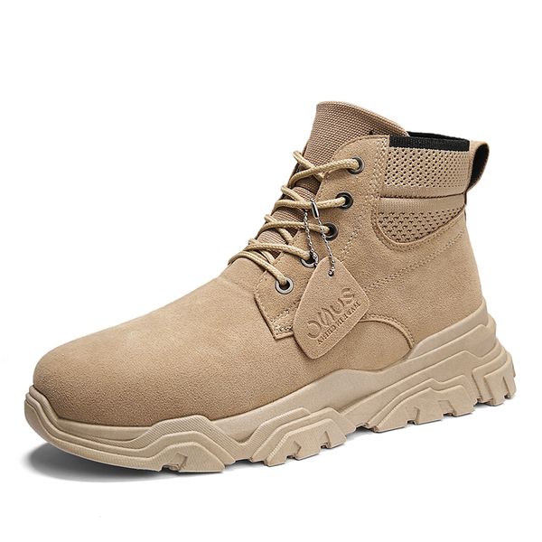 

men's men man boy outdoor tooling students wild boots sport sneakers winter shoes spring leisure warm snow boots lace up, Black