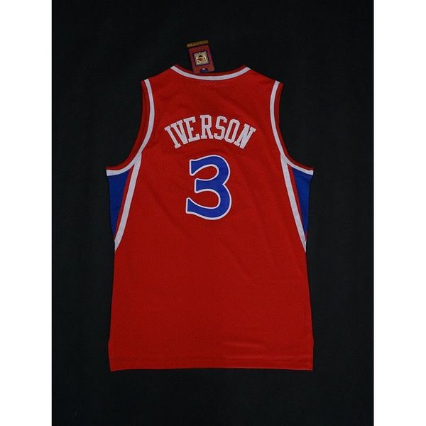 

phi no. 3 allen iverson allen iverson 10 anniversary red retro jerseys mes stitched mens basketball jerseys, Gray