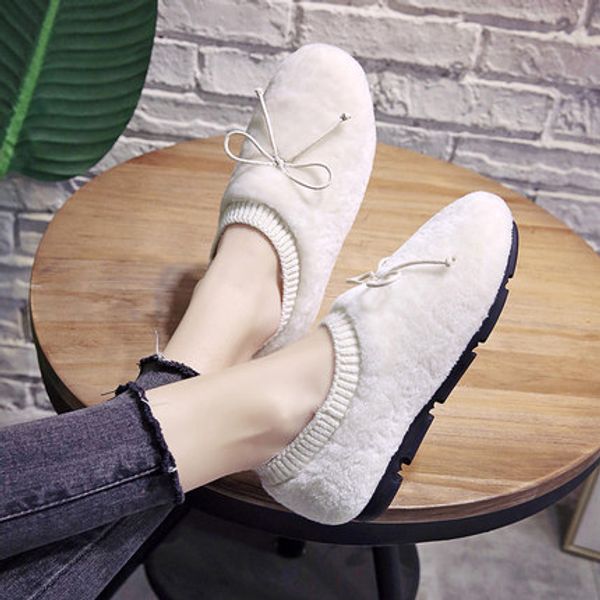 

peas shoes women winter plus velvet thick bottom wild fashion 2019 new net red explosion models cotton scoop women's shoes, Black