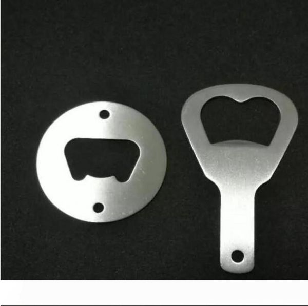 

stainless steel bottle opener part with countersunk holes round shaped metal strong polished bottle opener insert parts