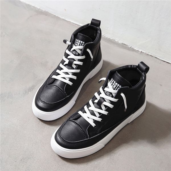 

leisure girls ladies solid color lace-up slim bare boots women's fashion high-casual flat with shoes booties botas de mujer, Black