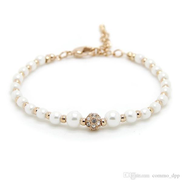 

высокого качество натурального жемчуга браслеты белых искусственная поддельный жемчуг цепь золото серебро белого золото wrap браслет для жен, Black