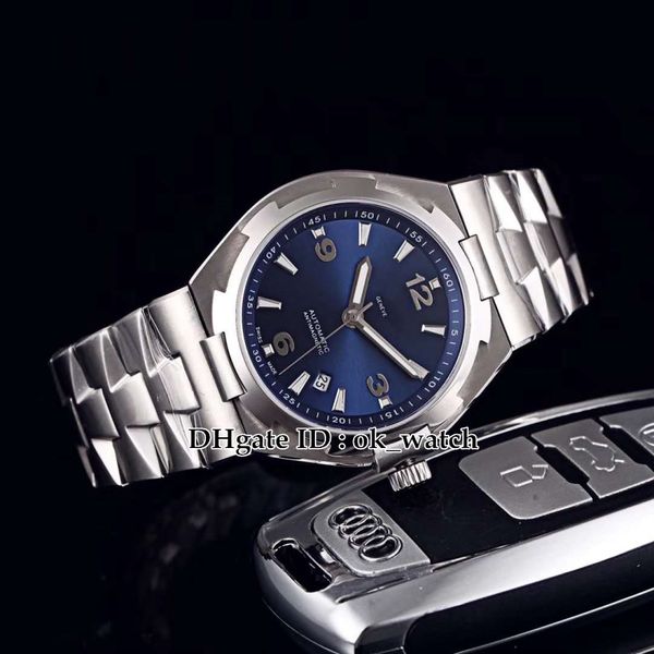 

new overseas 47040 miyota 8219 automatic mens watch silver case 42mm blue dial gents sport watches stainless steel hand 5 color, Slivery;brown