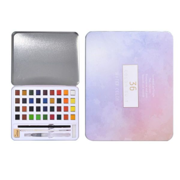 

36/48 colors solid watercolor paint hand-painted pigment brush pen for beginners