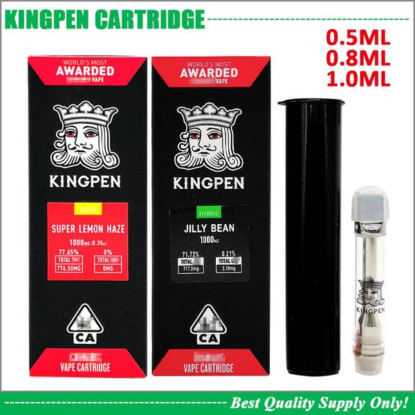 

710 Kingpen Картридж Дистиллят Экстракт Масла Vaping 1.0 мл 0.8 мл 0.5 мл Керамическая катушка 510 Нить Vape Tank