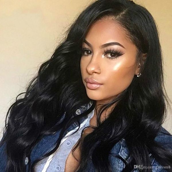 

body wave lace front human hair wigs 13x6 indian remy hair pre plucked full and thick wigs for black women