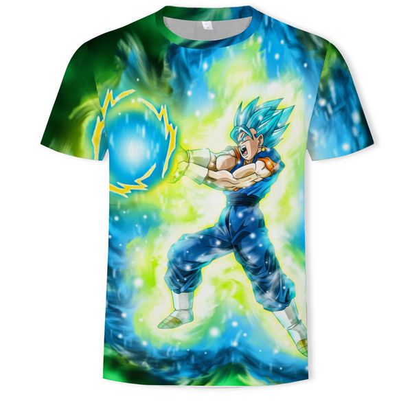 

mensround-neck short-sleeved dragon ball 3d printed short sleeves t-shirt casual clothing, White;black
