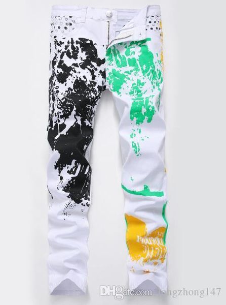 

топы мужские брюки карандаш тощий джинсы модельер мужские джинсы тонкий мотоциклов moto байкер причинная mens denim брюки хип-хоп мужчины пе, Blue