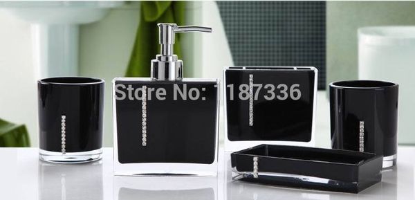 

love of crystal acrylic wash set bath series five-piece set bathroom accessory eco-friendly wash kit selling