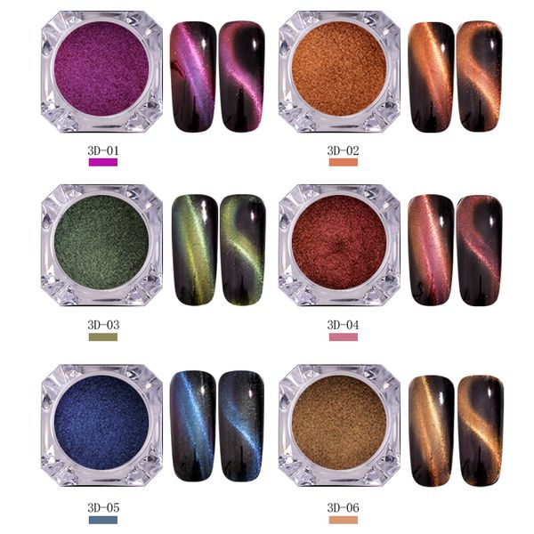 Compre Nuevo Es 05 G Caja Efecto 3d Ojo De Gato Polvo Espejo Polvo Ultravioleta Polaco Esmalte De Uñas Brillo Pigmento Manicura Herramientas A