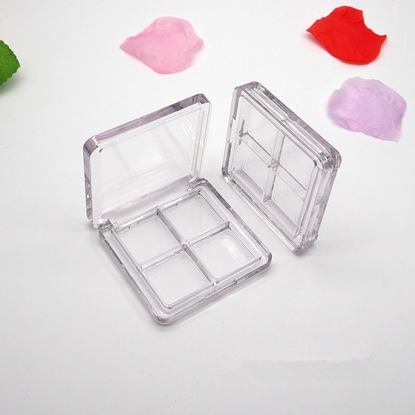 

empty eye shadow jars 4 grids,clear diy make up powder compact cosmetic packing container fast shipping f2940