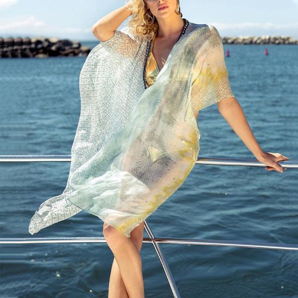 

2020 chiffon beach wear women swimsuit cover up swimwear bathing suits summer mini dress loose solid pareo cover ups droship, White;black
