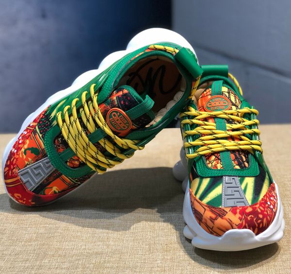 

chain reaction casual luxury designer sneakers fashion casual shoes men and women link embossed shoes 36-45, Black