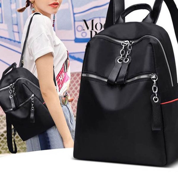 

women travel backpack anti-theft oxford features double zipper handles backpack two uses shoulder bag