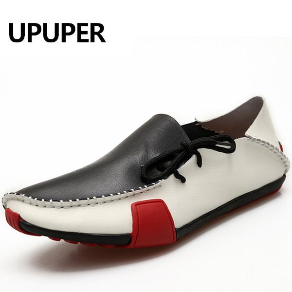 

new genuine leather men's loafers casual shoes for men soft handmade moccasins flats slip on boat shoes zapatos de hombre, Black