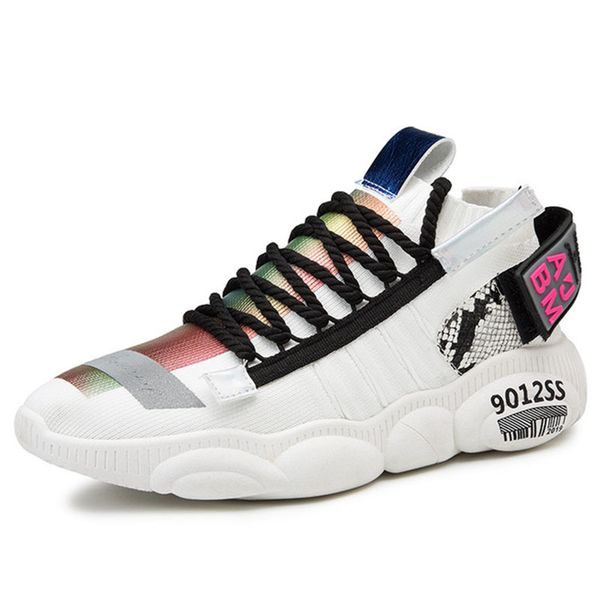 

2019 men's shoes the new bear bottom running shoes breathable flying weaving sports increase wear resistant non-slip