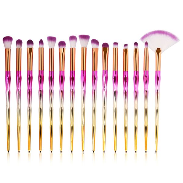 

in stockprofessional 15pcs/set unicorn makeup brushes set foundation blending powder contour concealer blush cosmetic brush ing