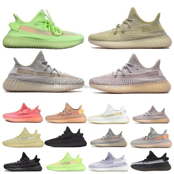

kanye west clay v2 static reflective gid glow in the dark fluorescence running shoes chaussures v2 men women sports sneakers