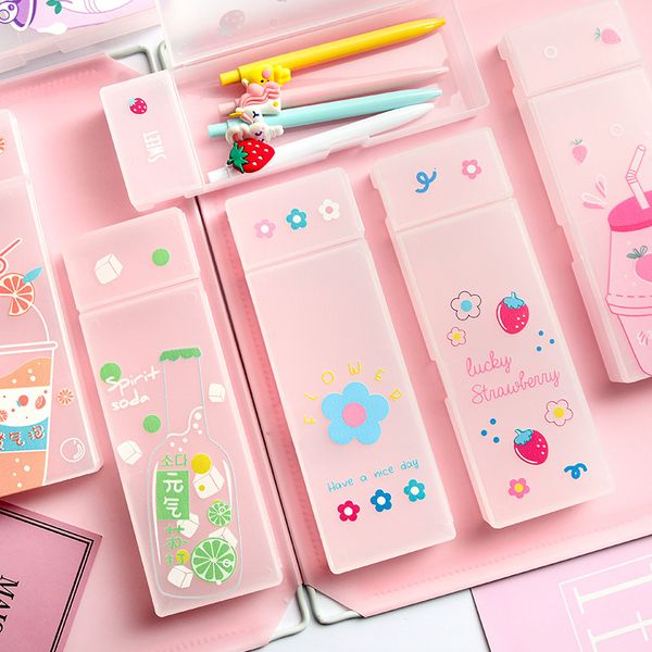 

1x large size cute fruit soda lucky strawberry pencil case pencil bag school office supply student stationery kid gift
