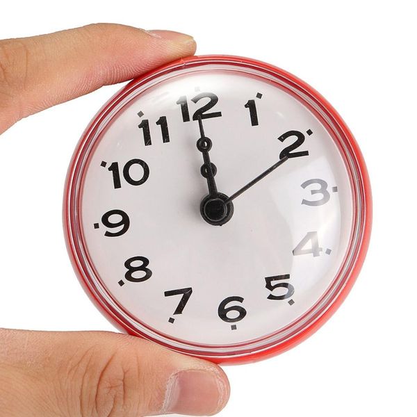 

wall clock waterproof shower sucker removable plastic resistant battery timer suction cup clock bathroom home decor watch