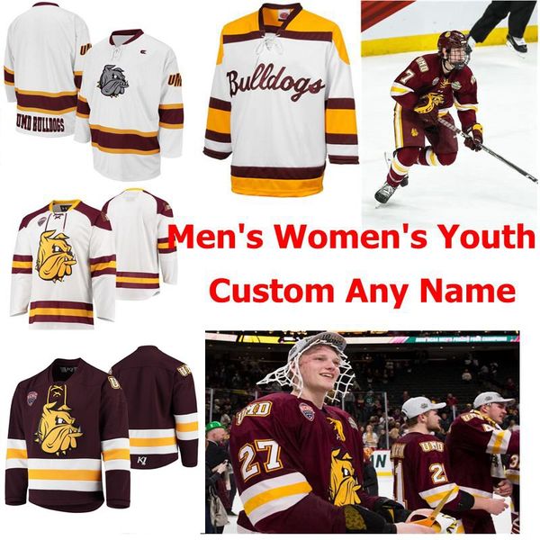 

minnesota duluth bulldogs jerseys mens riley tufte jersey scott perunovich parker mackay billy exell college hockey jerseys custom stitched, Black