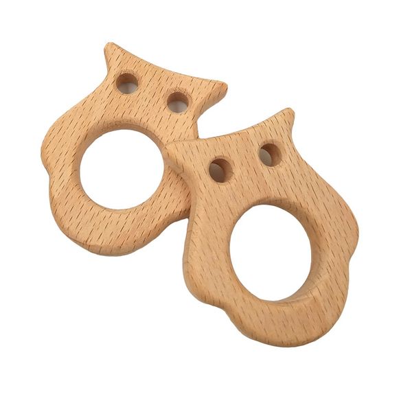 

200pcs beech wooden cat teether unfinished food grade baby wood ring teether diy nursing necklace charms pendant making