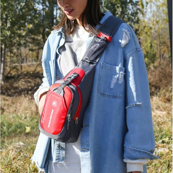 

outdoor shoulder backpack chest pack polyester tourism money satchel mobile phone waterproof chest bag colorful