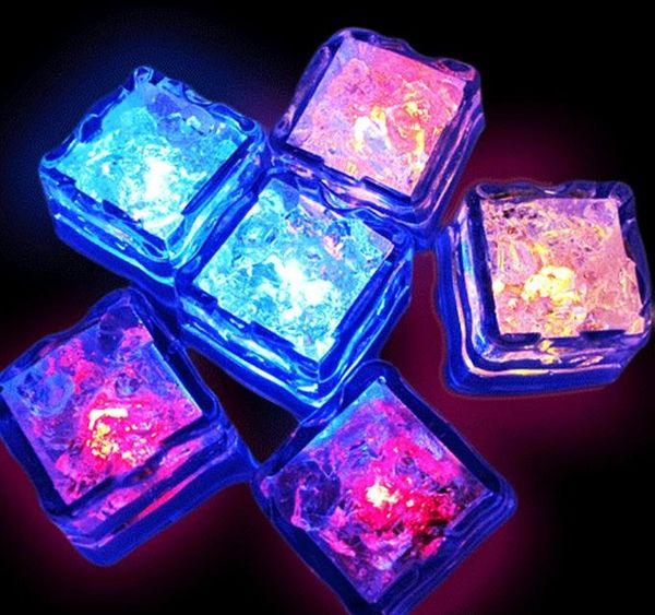 Aoto cores Mini Romântico Cubo Luminoso LED Cubo De Gelo Artificial Flash LED Decoração de Casamento Festa de Natal Luz WCW452